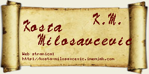 Kosta Milosavčević vizit kartica